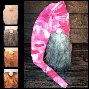 Pink Camo Gnome Hat with Choice of Bearded Gnome Body | Interchangeable Gnome